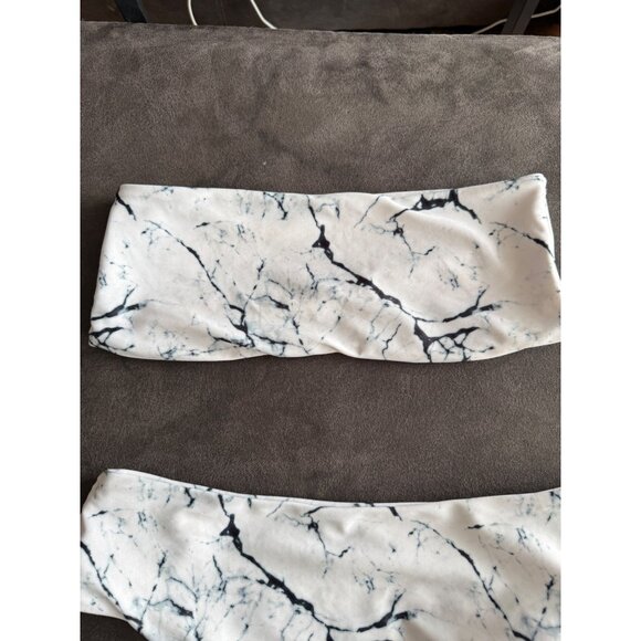 Marble Print Strapless Bikini Set - Size 4 - Picture 3 of 5